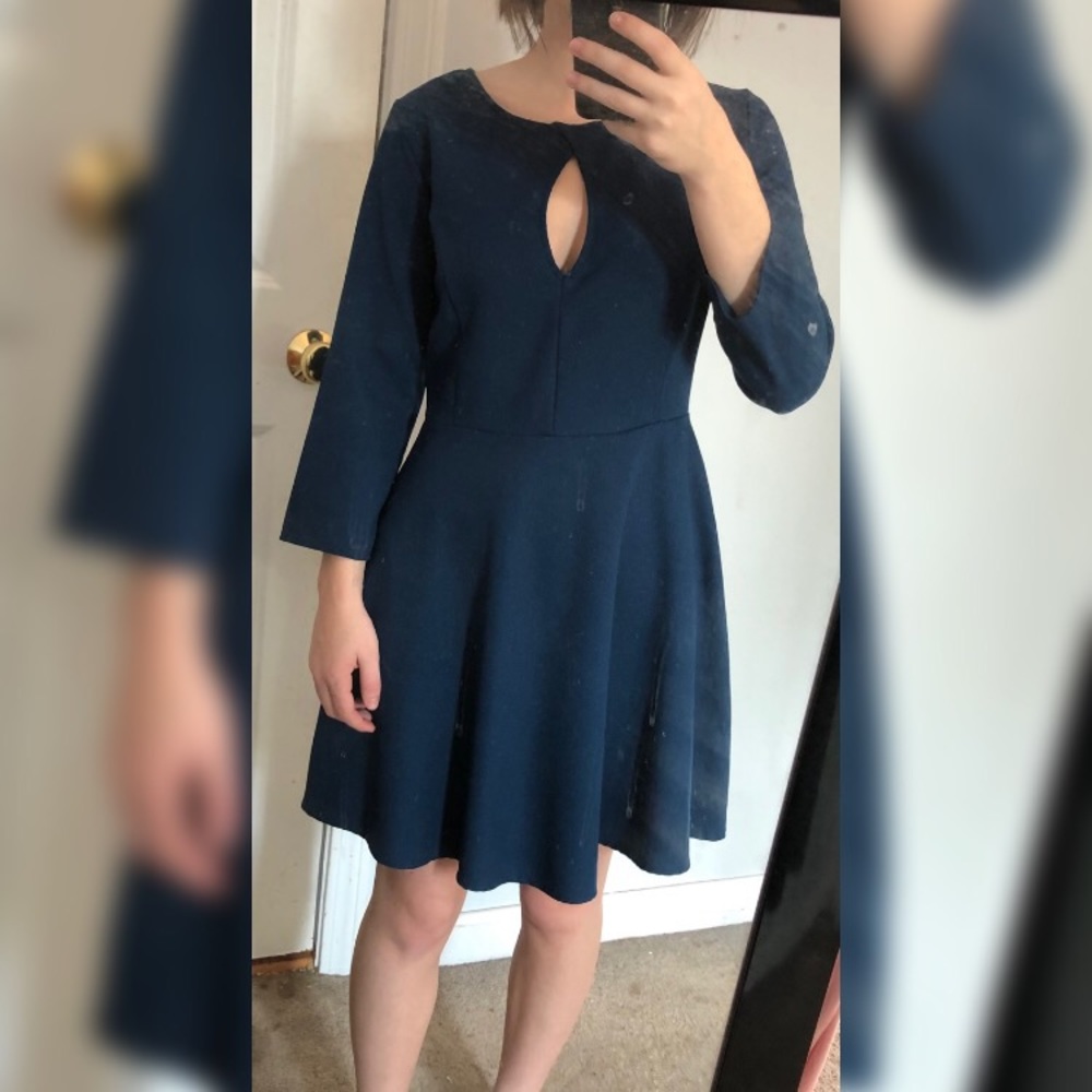 Blue peephole dress